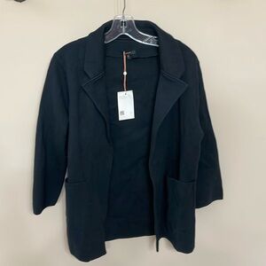 Quince Black 100% Organic Cotton Knit Blazer NWT Size L